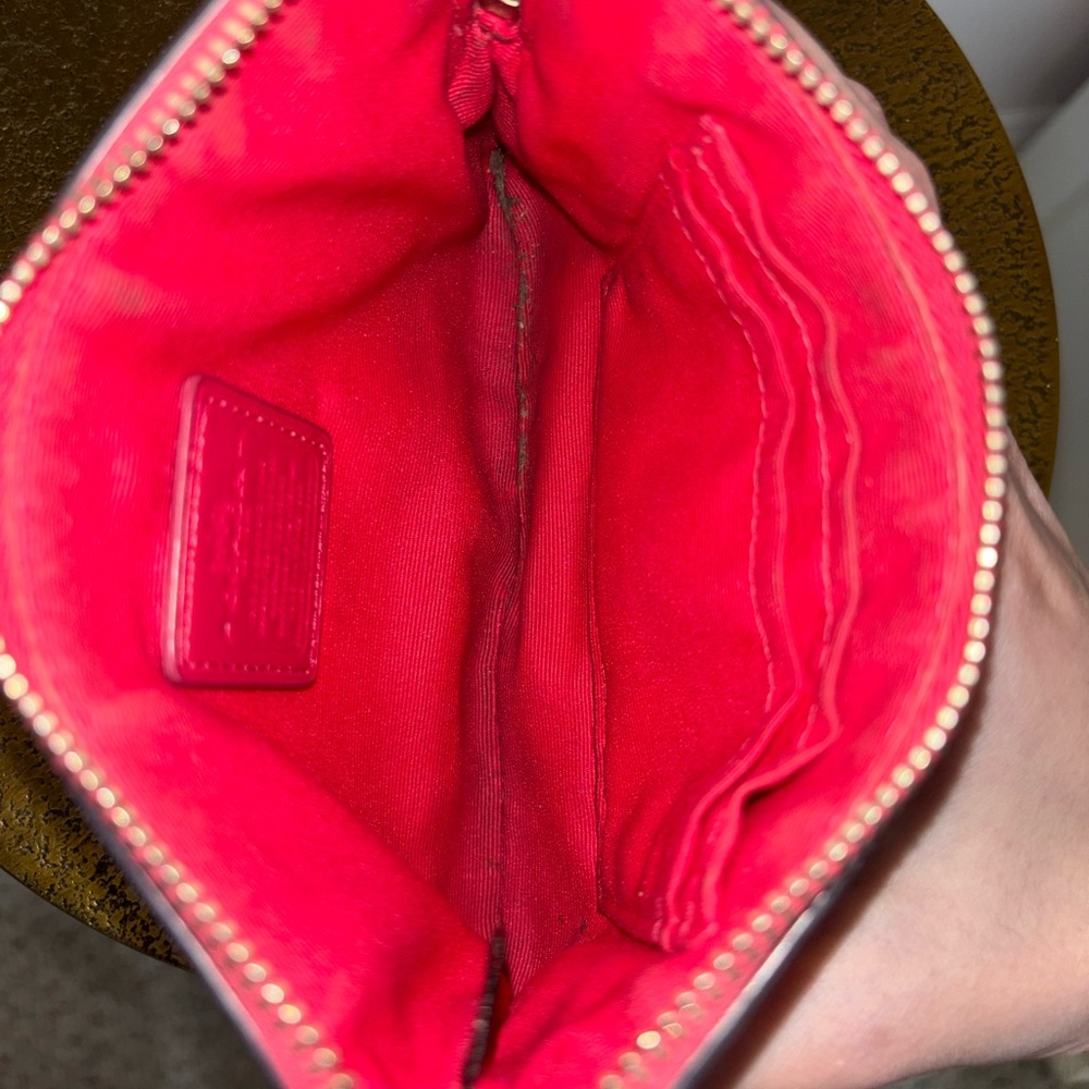 Coach Fuchsia Leather Wristlet - Picture 3 of 4